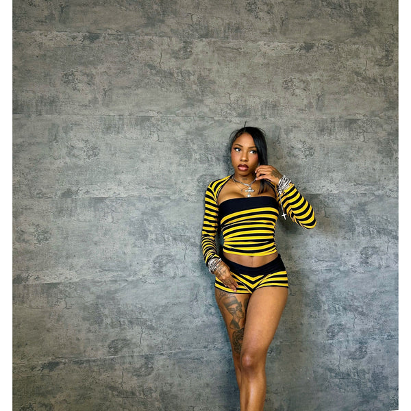 “Harley” Striped Short Set