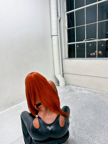 "Neo" Faux Leather Pants & Halter Set (black)