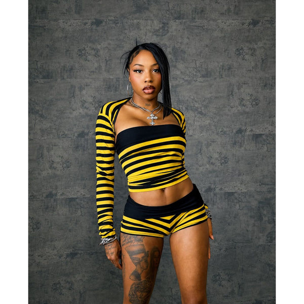 “Harley” Striped Short Set