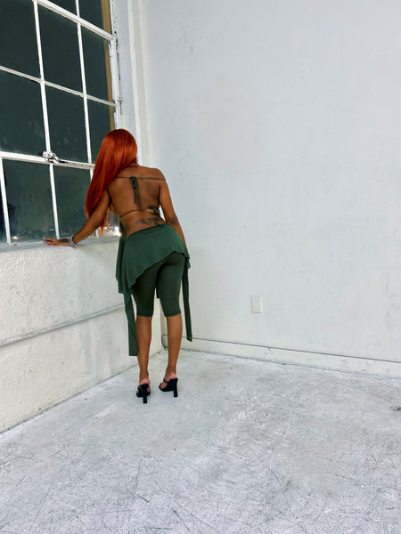 “Lure” Jersey Capri Set (Olive)