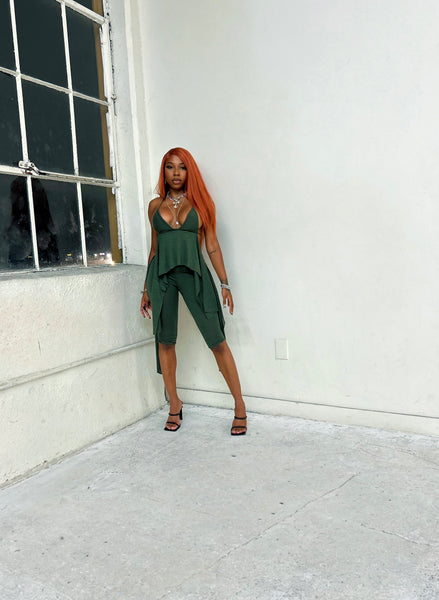 “Lure” Jersey Capri Set (Olive)