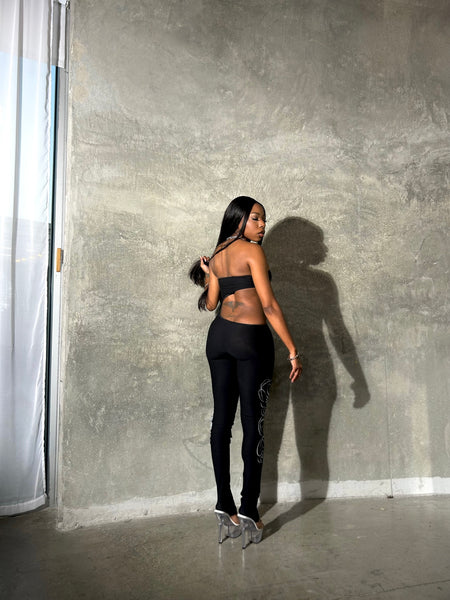"Signature" Cut Out Jumpsuit (Black)