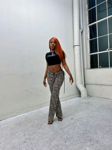 “Archive” Zebra Print Denim Pants