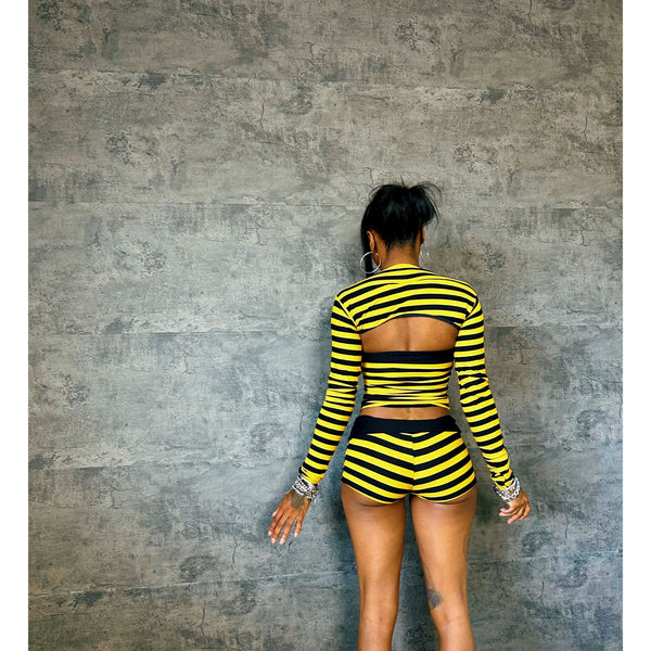 “Harley” Striped Short Set
