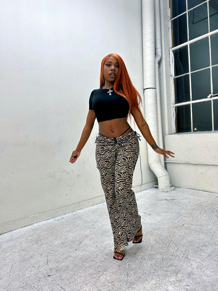 “Archive” Zebra Print Denim Pants