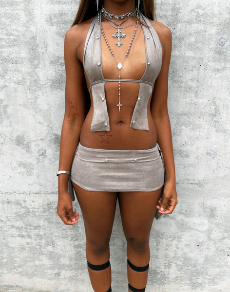 “Riot” Halter Top (Taupe)